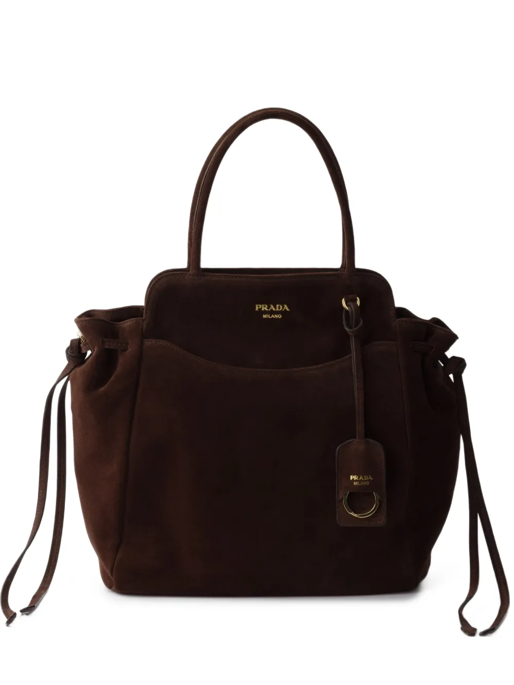 Prada Carry medium suede bag - Marrone