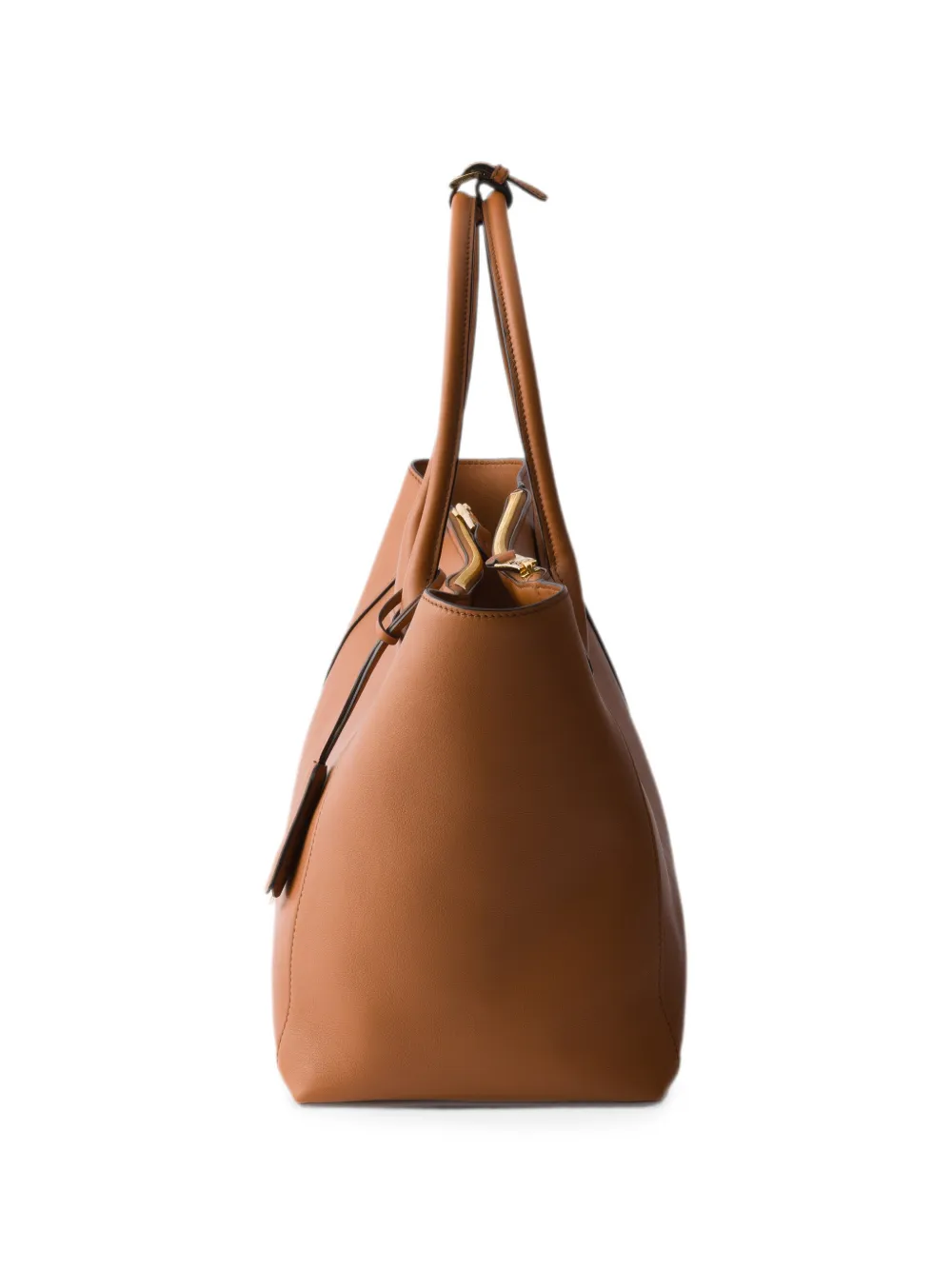 Prada Leren shopper Bruin