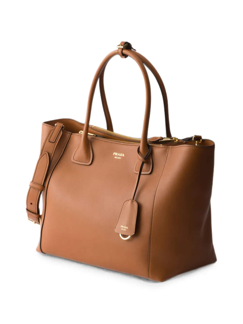Prada Leren shopper Bruin