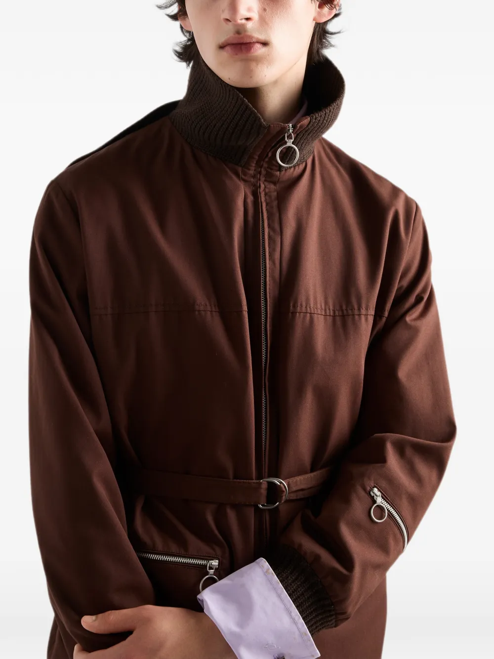 Prada Jas van technische stof Bruin