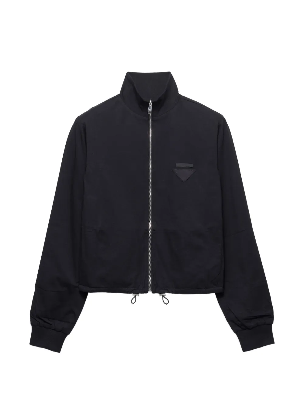 Prada reversible jersey zipper jacket with hood - Black