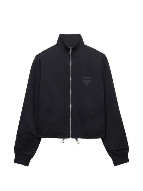 Prada reversible jersey zipper jacket with hood