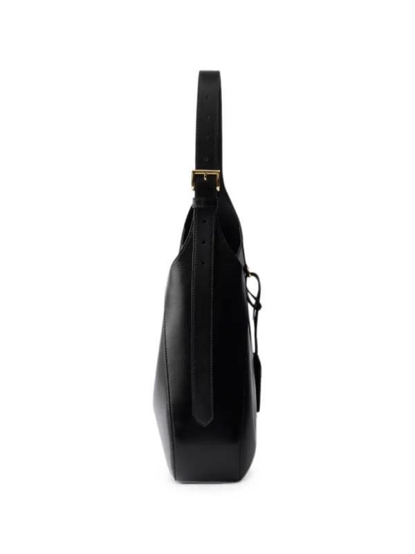 Prada Boogie Medium Leather Bag | Black | FARFETCH