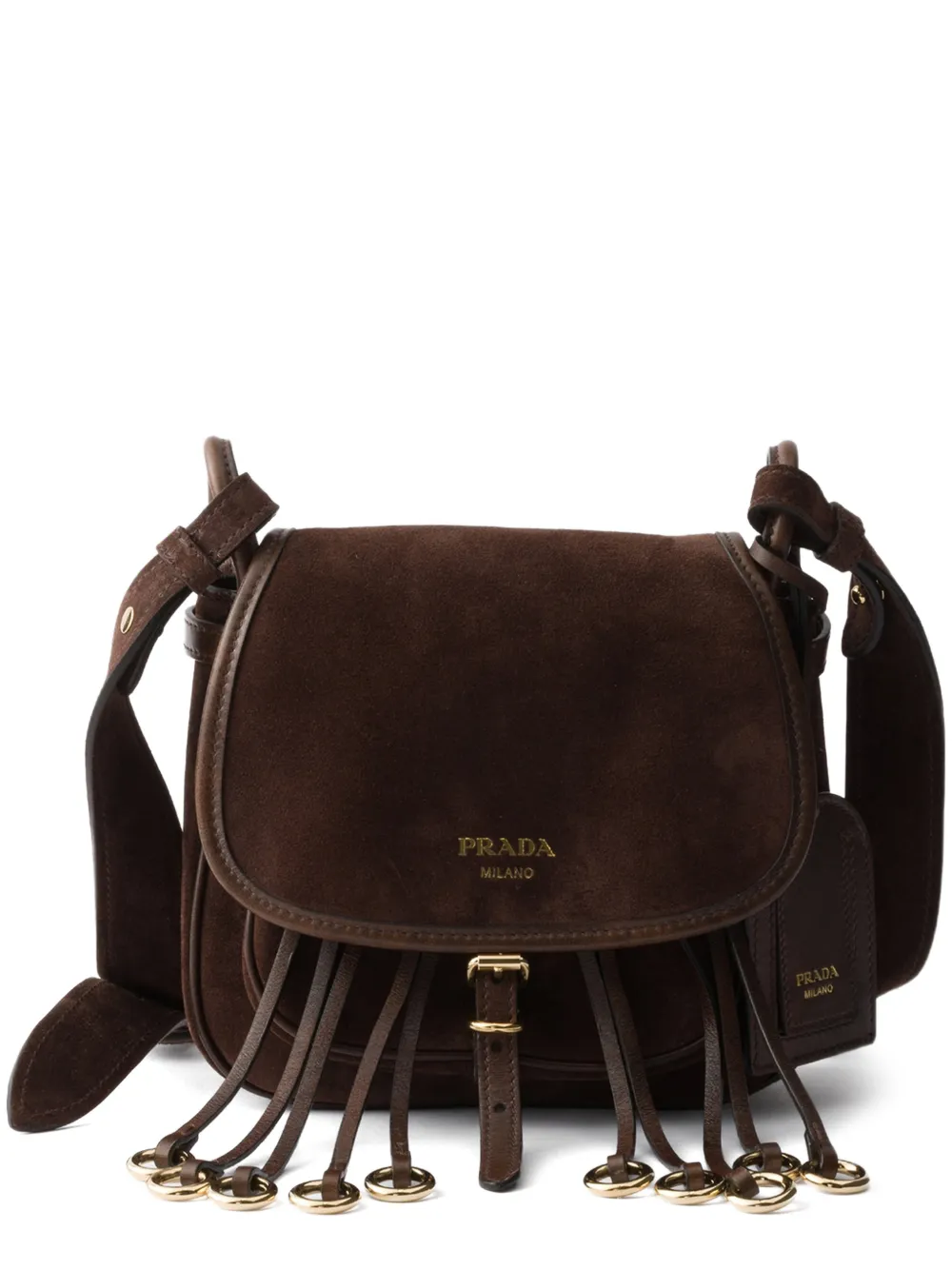 Prada Corsaire suede mini shoulder bag - Marrone