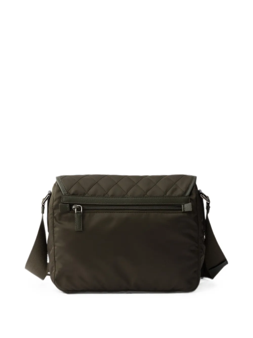 Prada Medium Re-Nylon gewatteerde schoudertas met saffiano leren afwerking Groen