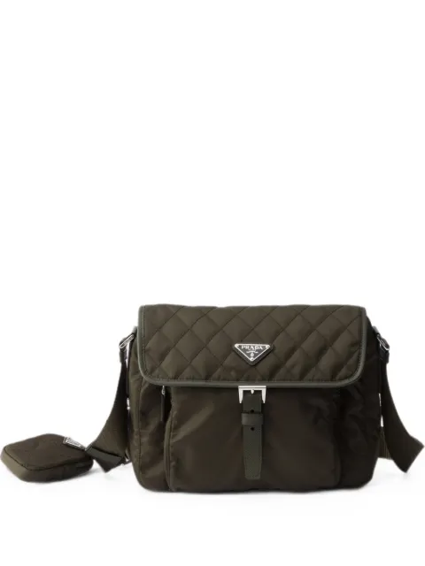 Prada medium quilted Re-Nylon shoulder bag with Saffiano leather trim