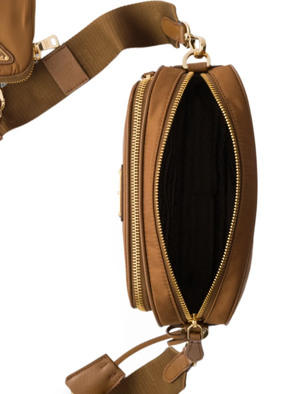 Prada Re-Nylon mini-schoudertas Bruin