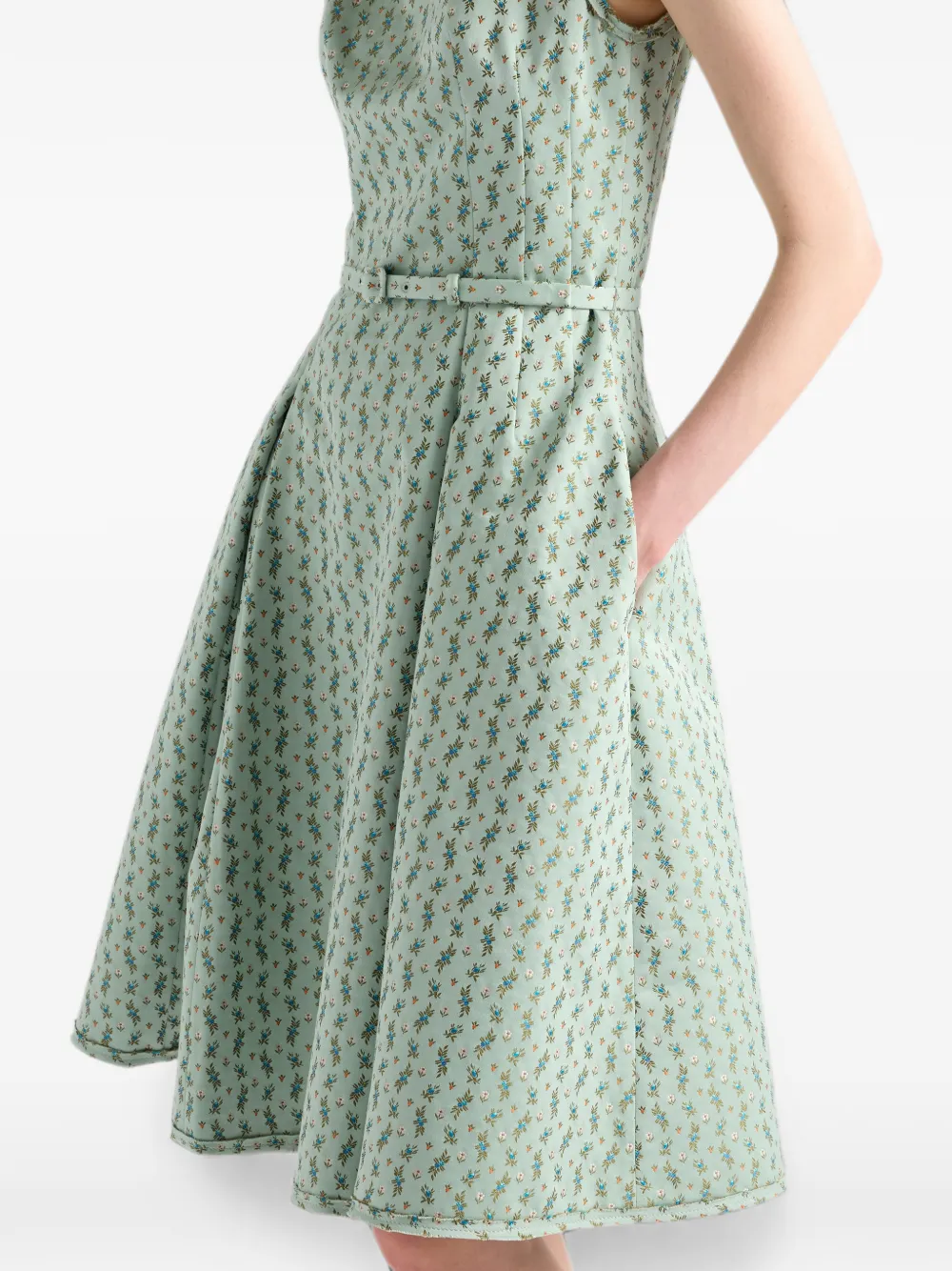 Prada Jurk met bloemen-print Groen