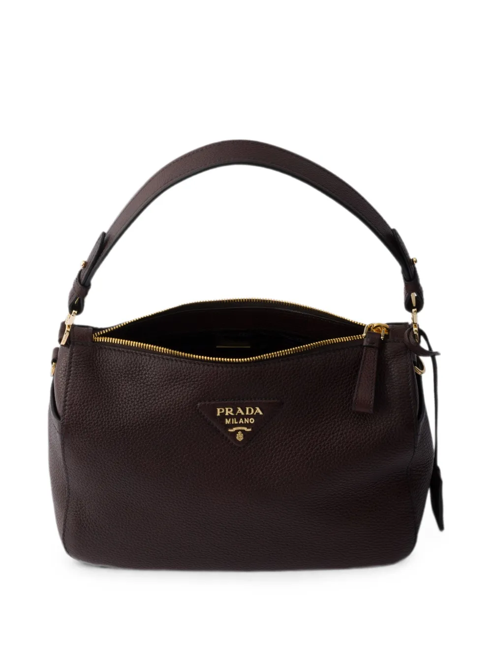 Prada Leren schoudertas Bruin