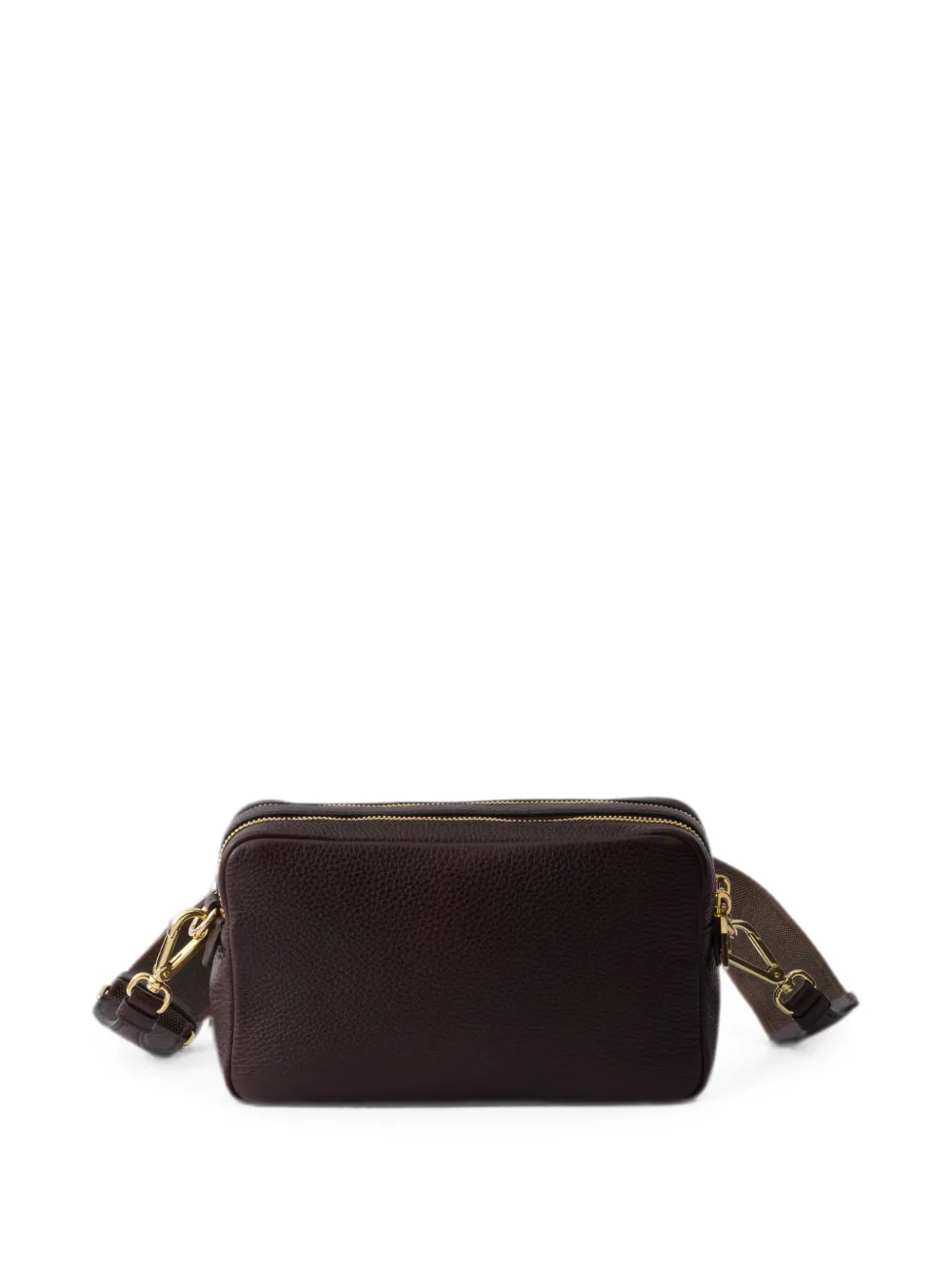 Prada Kleine leren crossbodytas met dubbele rits Bruin