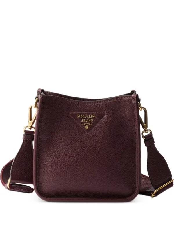Prada レザー ショルダーバッグ | レッド | FARFETCH JP