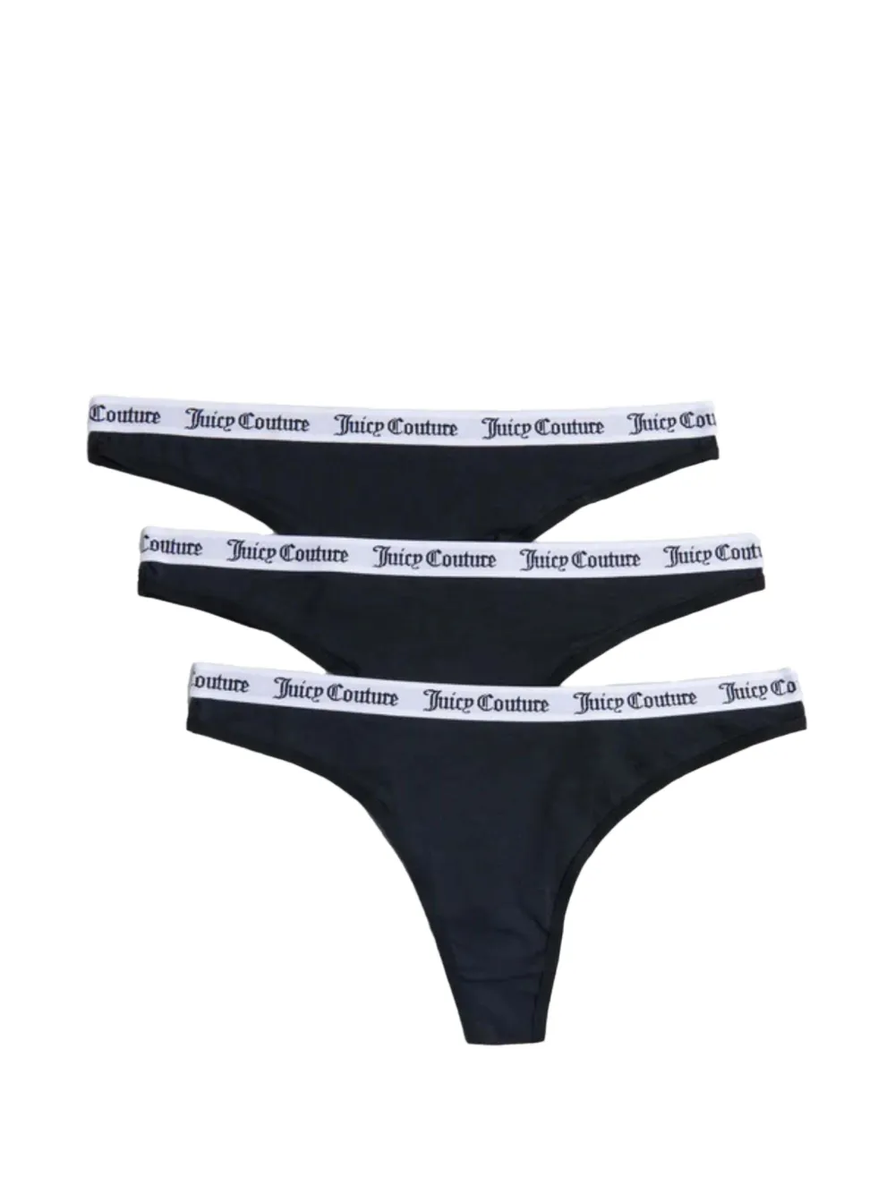 Juicy Couture logo-waistband thongs (set of three) - Nero