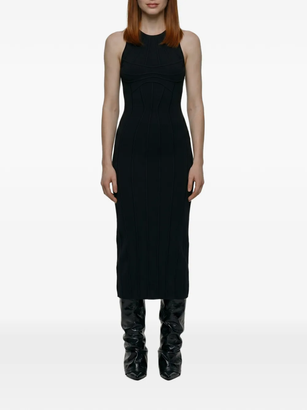 The Attico crew-neck midii dress - Nero