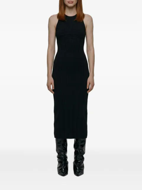 The Attico vestido midi con cuello redondo