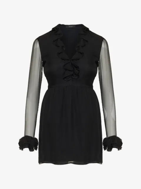 Gucci ruffled silk-chiffon A-line mini dress
