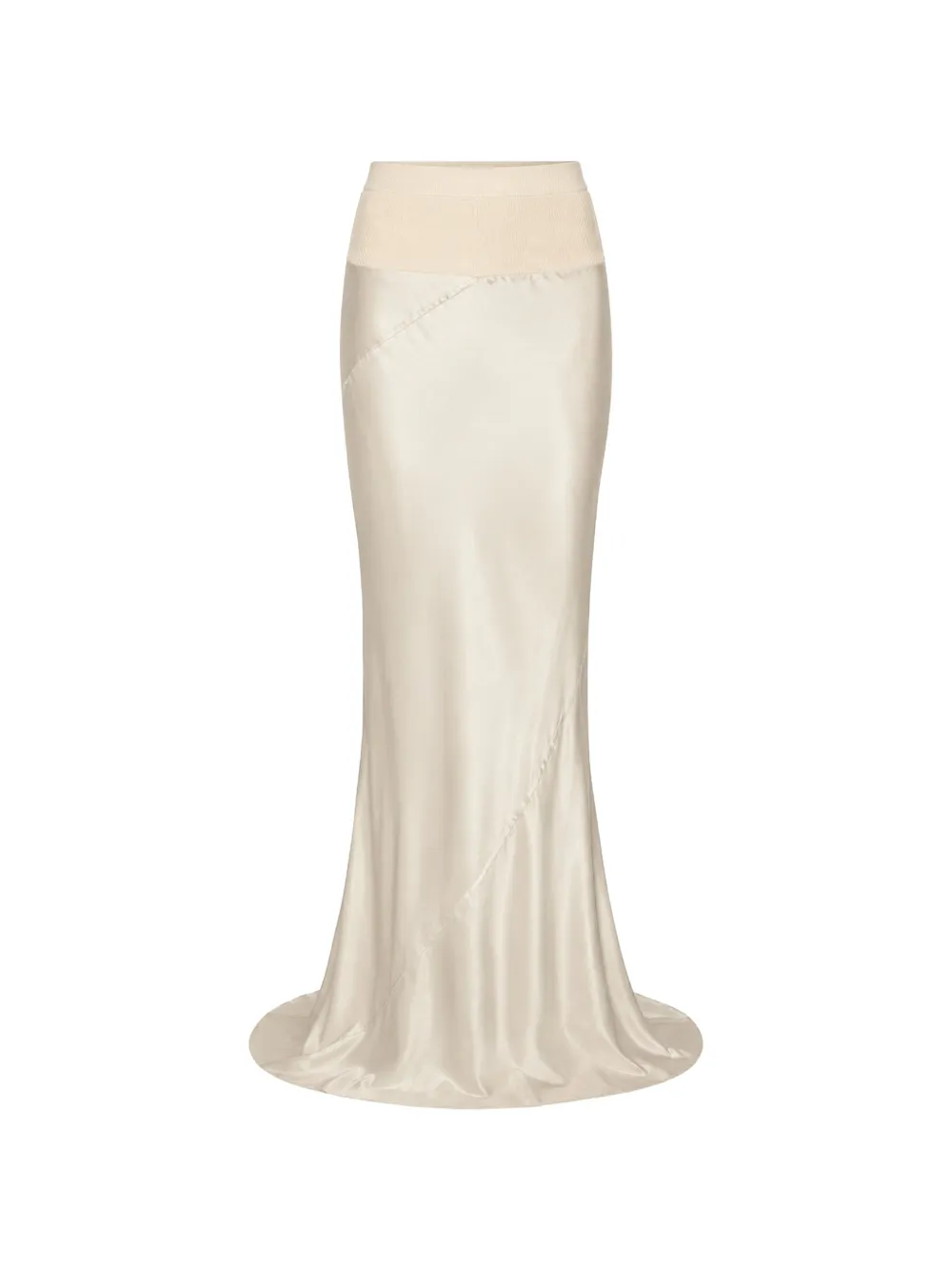 Rick Owens Coda satin-finish high-waisted slim maxi skirt - Toni neutri