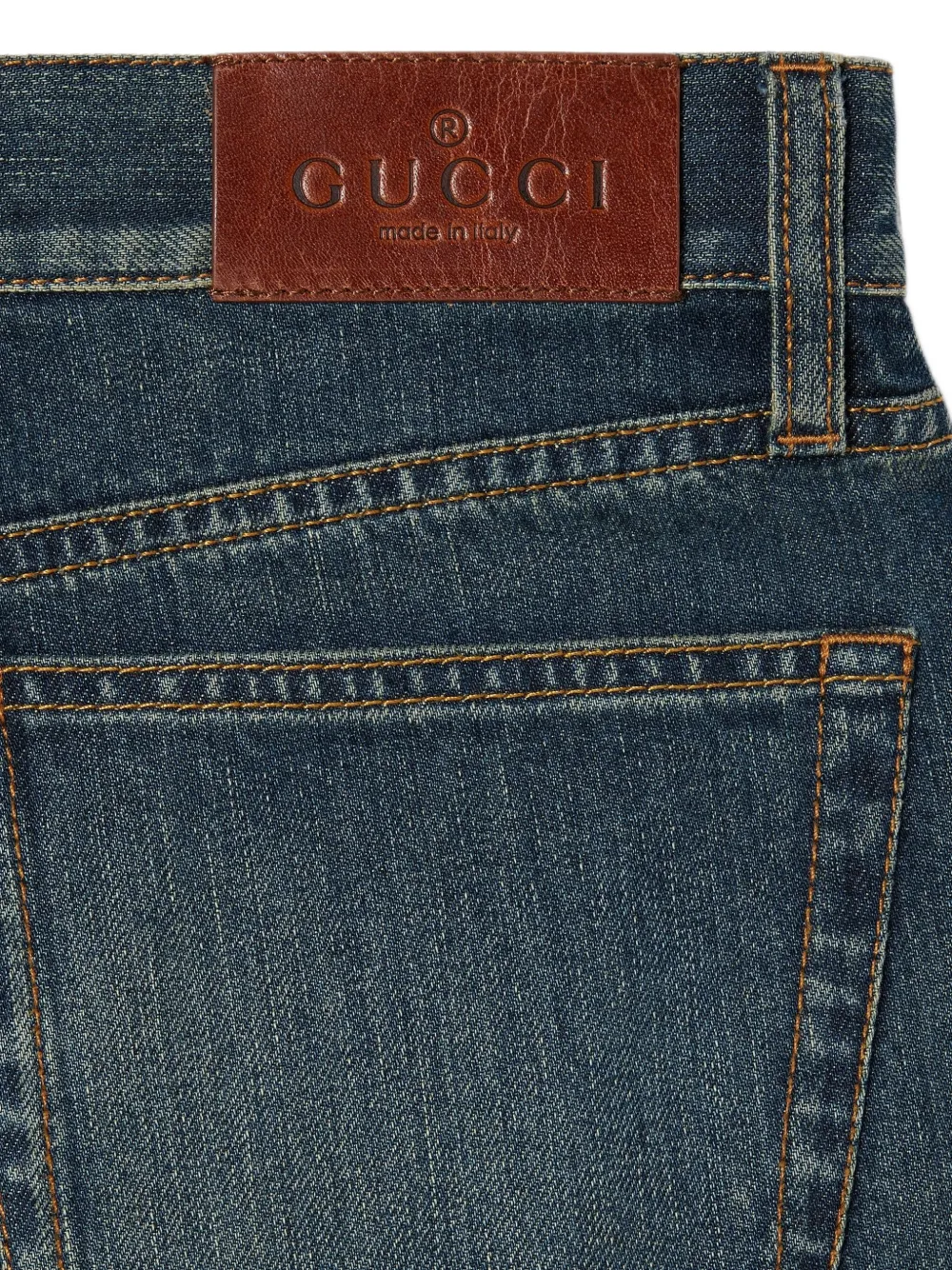 Gucci Horsebit jeans met vervaagd effect Blauw