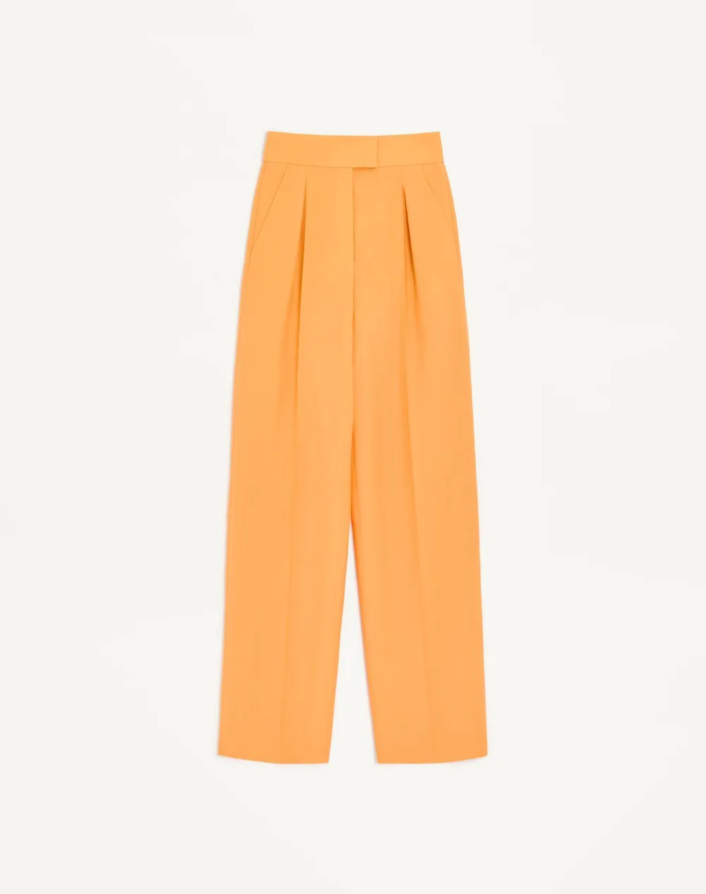 Valentino Garavani British pleated straight-leg trousers - Arancione
