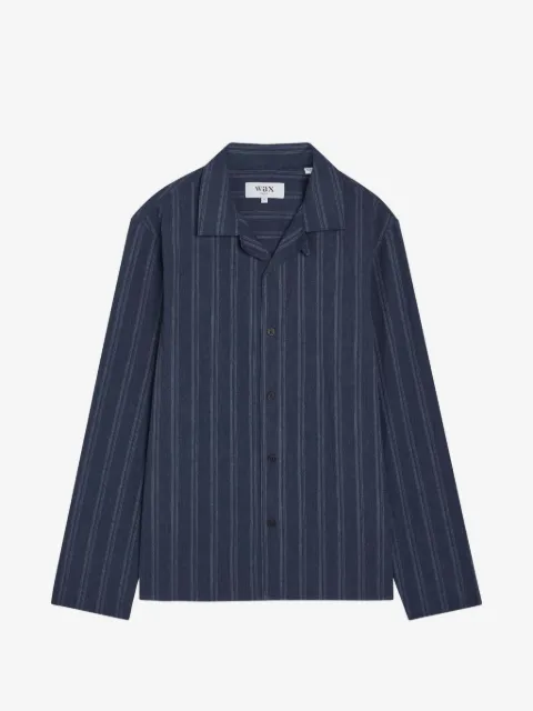 Wax London camisa manga larga con rayas verticales estampadas