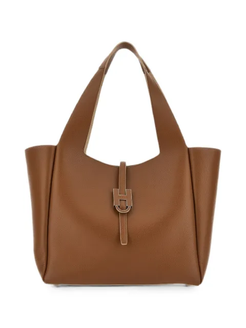 Hogan Hogan Trend logo-plaque leather tote bag