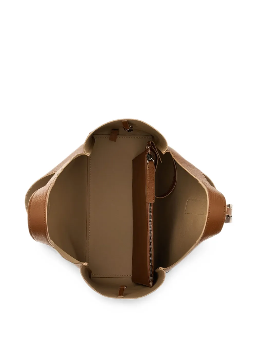 Hogan Trend leren shopper met logo-plakkaat Bruin
