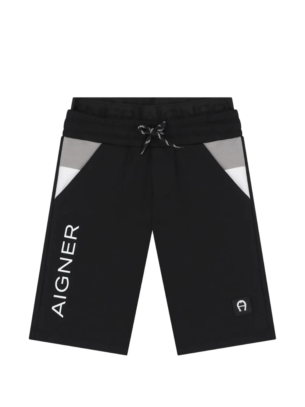Aigner Kids logo-print casual shorts - Nero