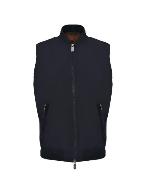 Pal Zileri zip-up ribbed-trim waistcoat