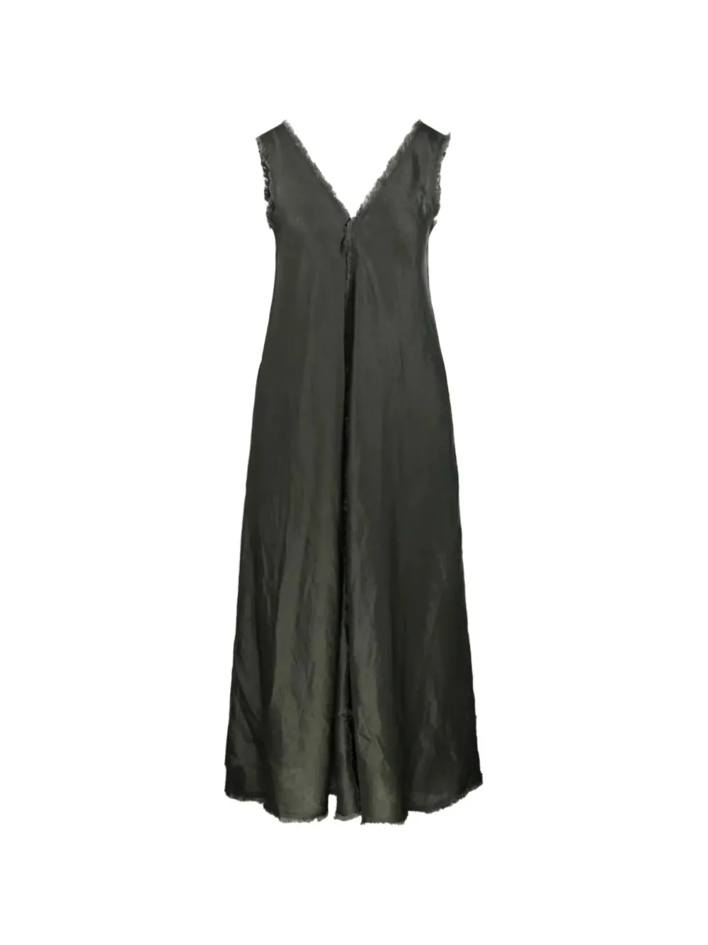 P.A.R.O.S.H. Maxikleid mit ausgefransten Kanten - Grau