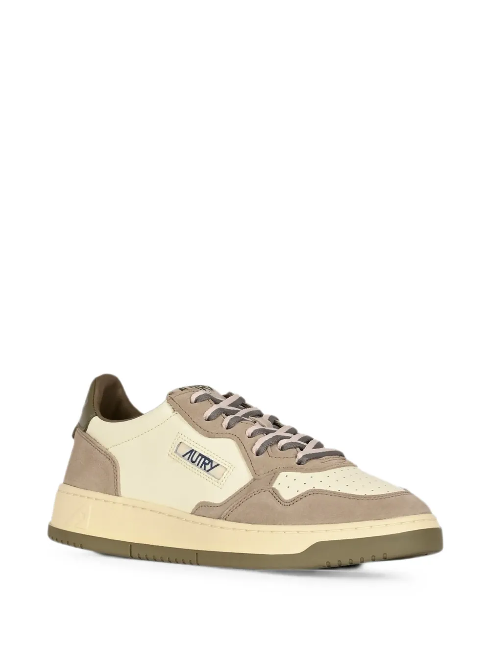 Autry Medalist perforated panelled sneakers Beige