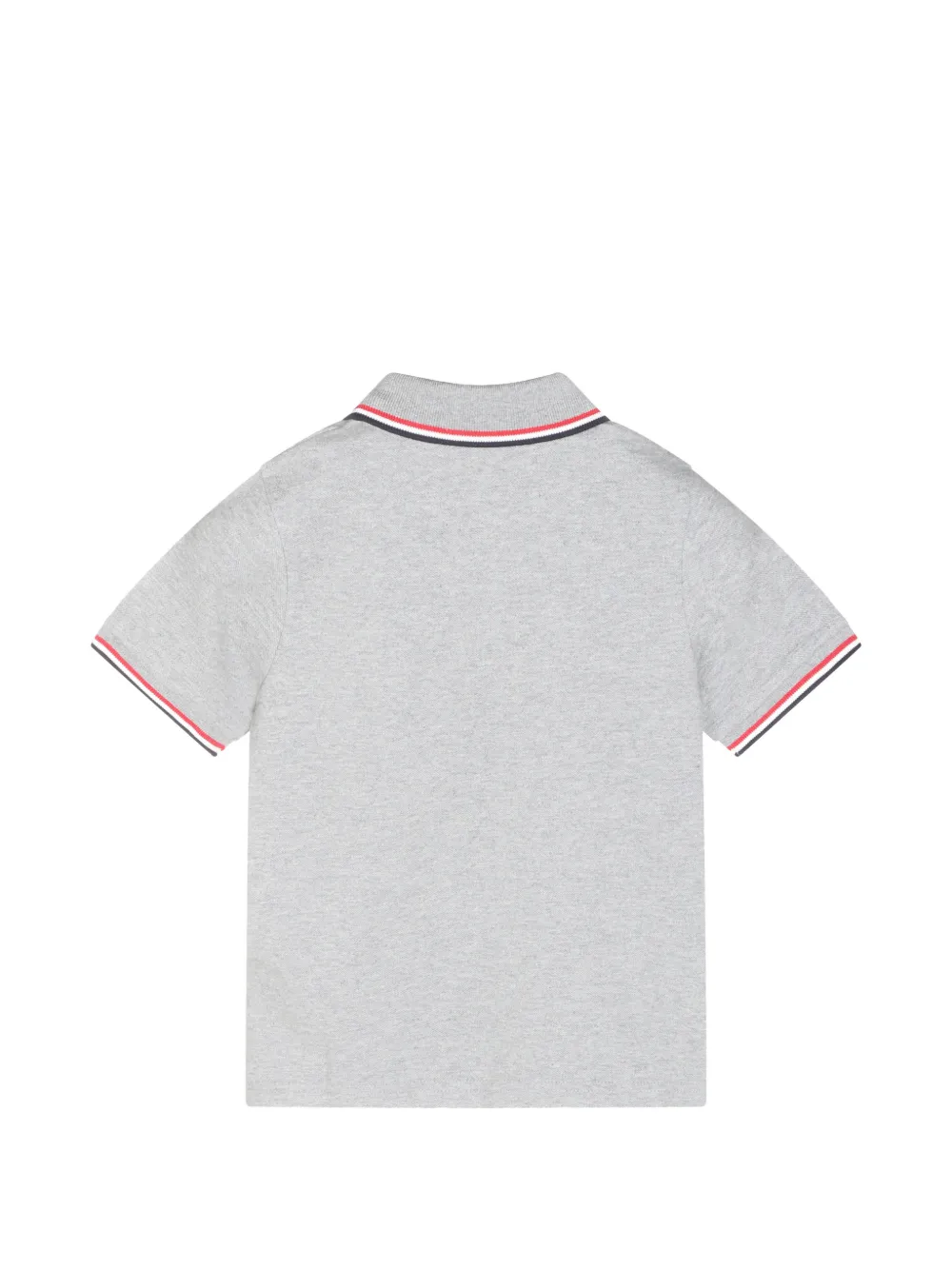 Moncler Enfant Poloshirt met logopatch en gestreepte afwerking Grijs