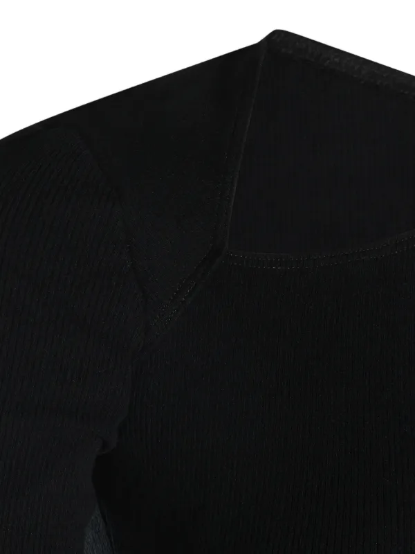 MM6 Maison Margiela cut-out Ribbed Top | Black | FARFETCH