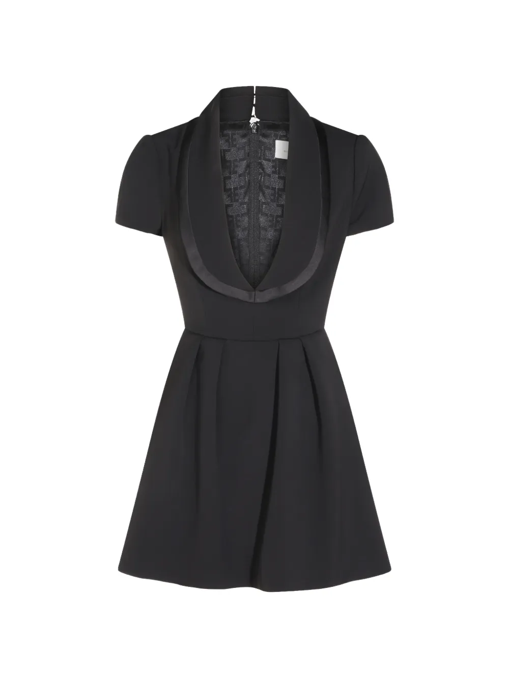 Elisabetta Franchi satin-trim mini pleated dress - Black