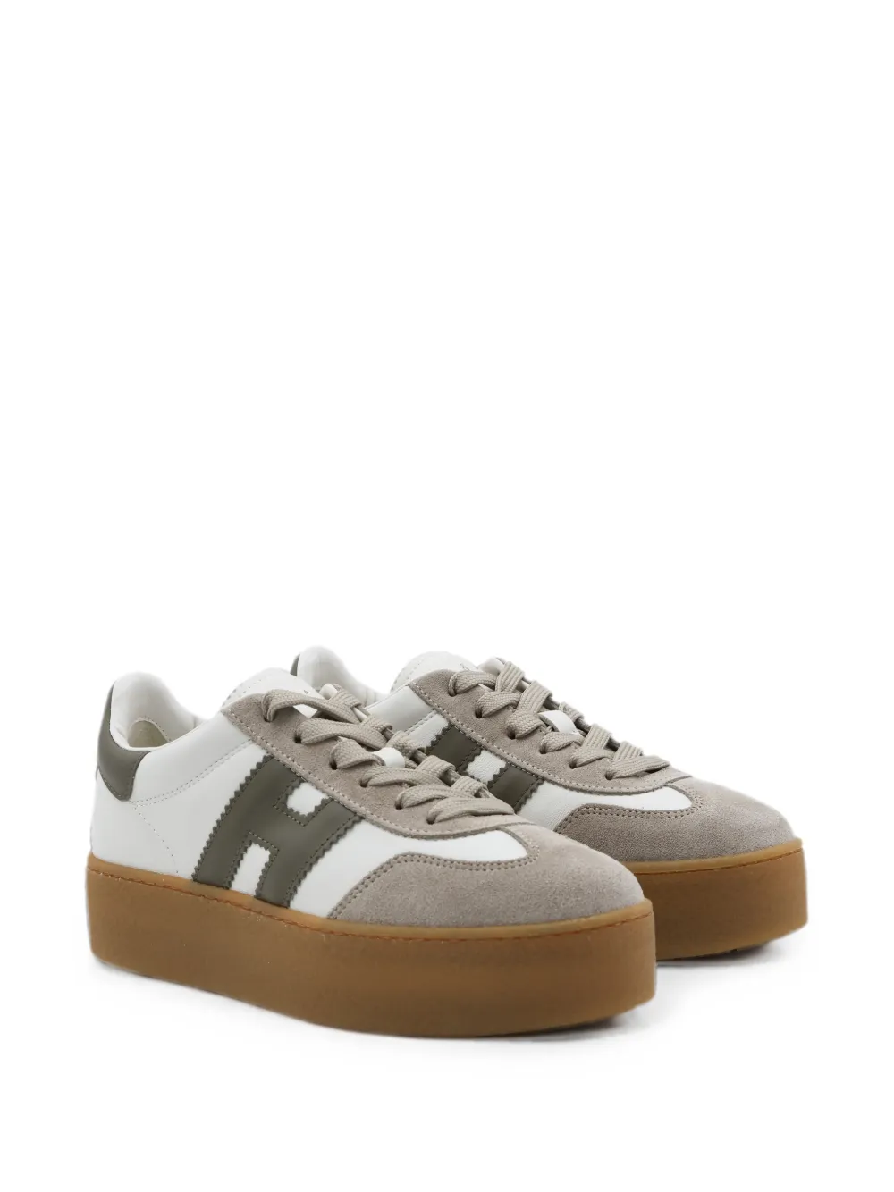 Hogan logo-patch platform sneakers Wit