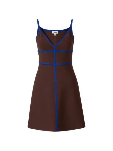 STAUD contrast-trim sleeveless mini dress