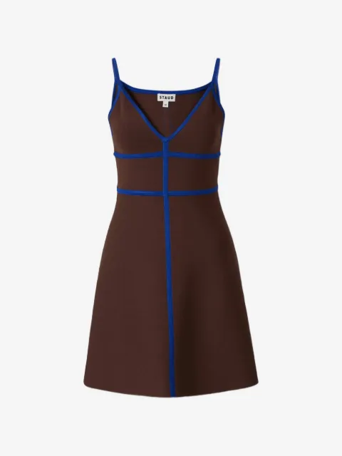 STAUD Vestido curto com acabamento contrastante