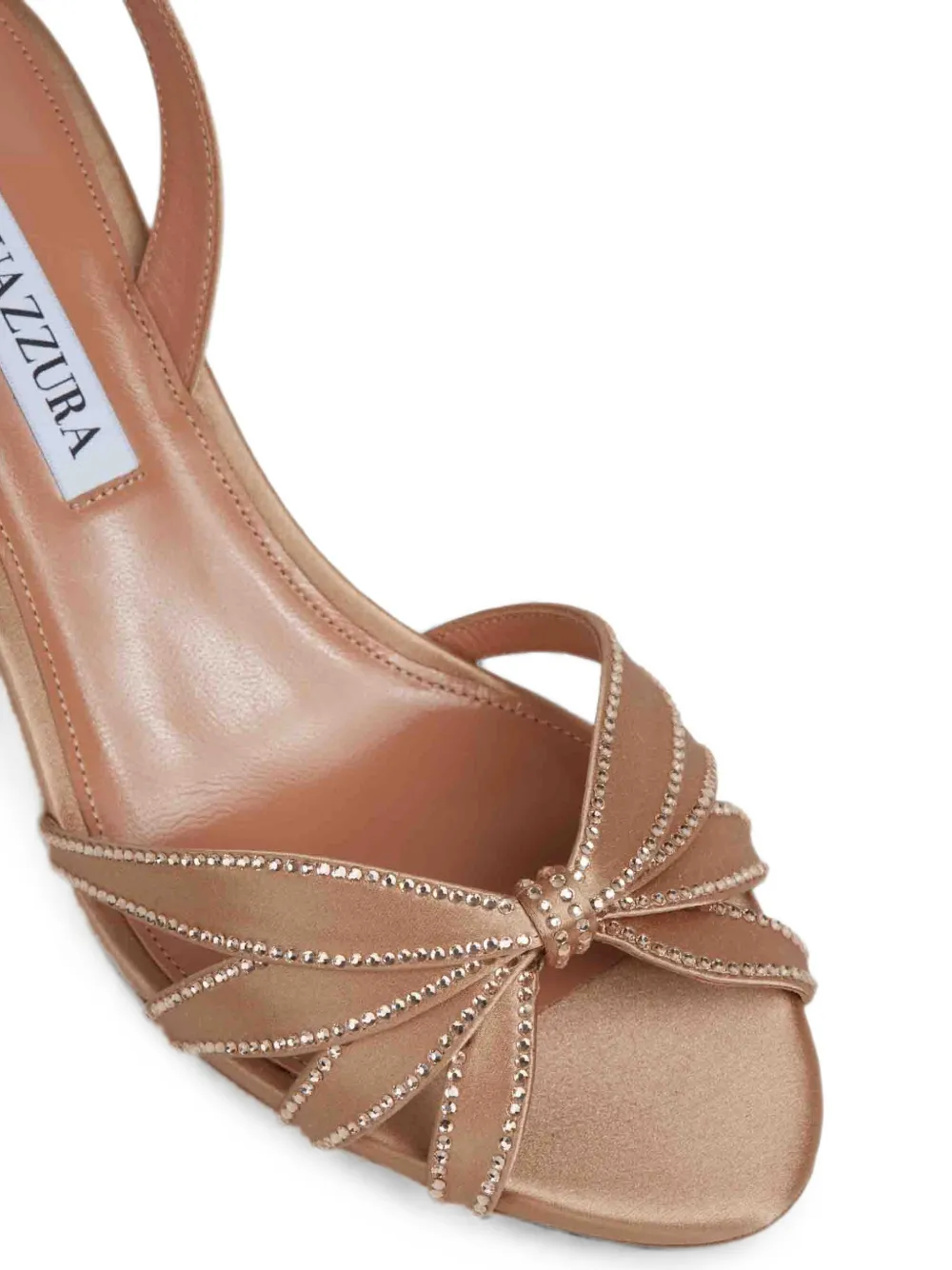 Aquazzura crystal-embellished slingback pumps Goud