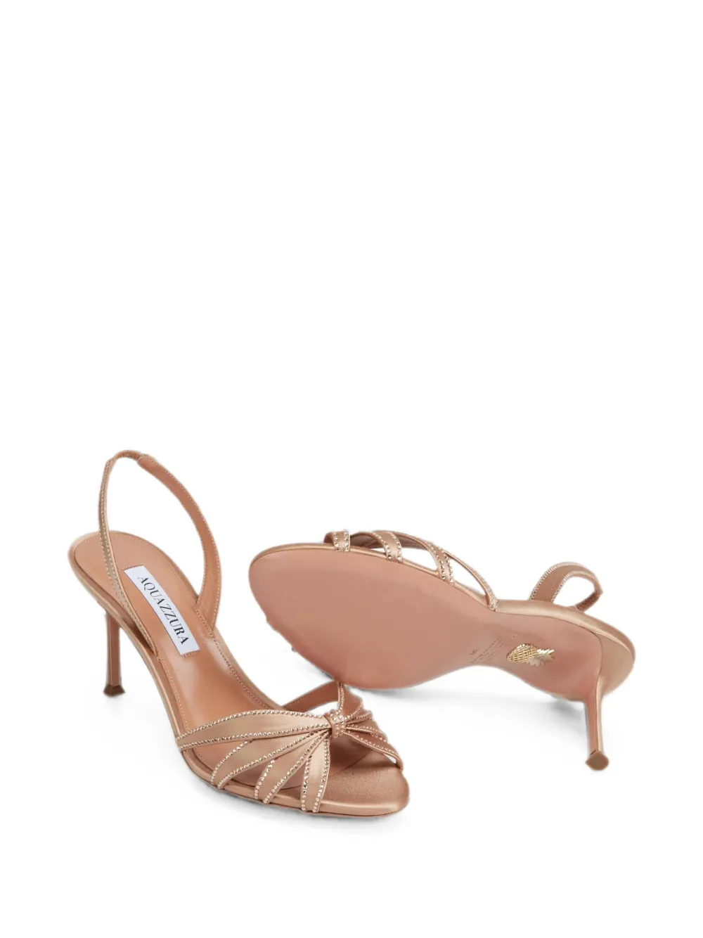 Aquazzura crystal-embellished slingback pumps Goud