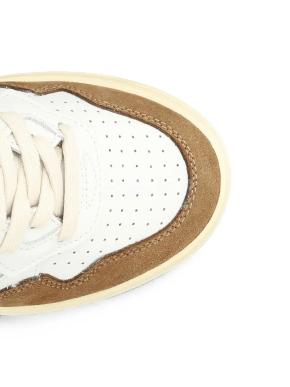 Autry Medalist low sneakers in white leather and tobacco suede Wit