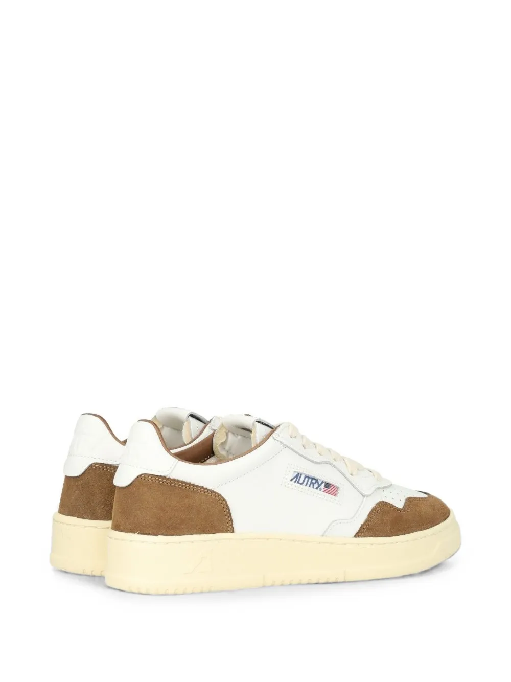 Autry Medalist low sneakers in white leather and tobacco suede Wit