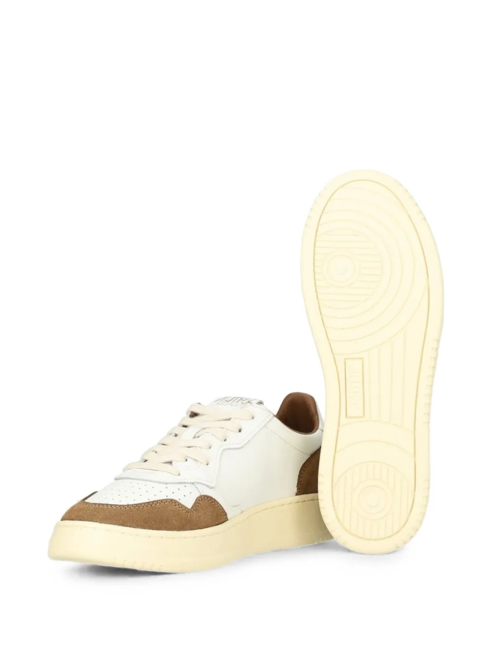 Autry Medalist low sneakers in white leather and tobacco suede Wit