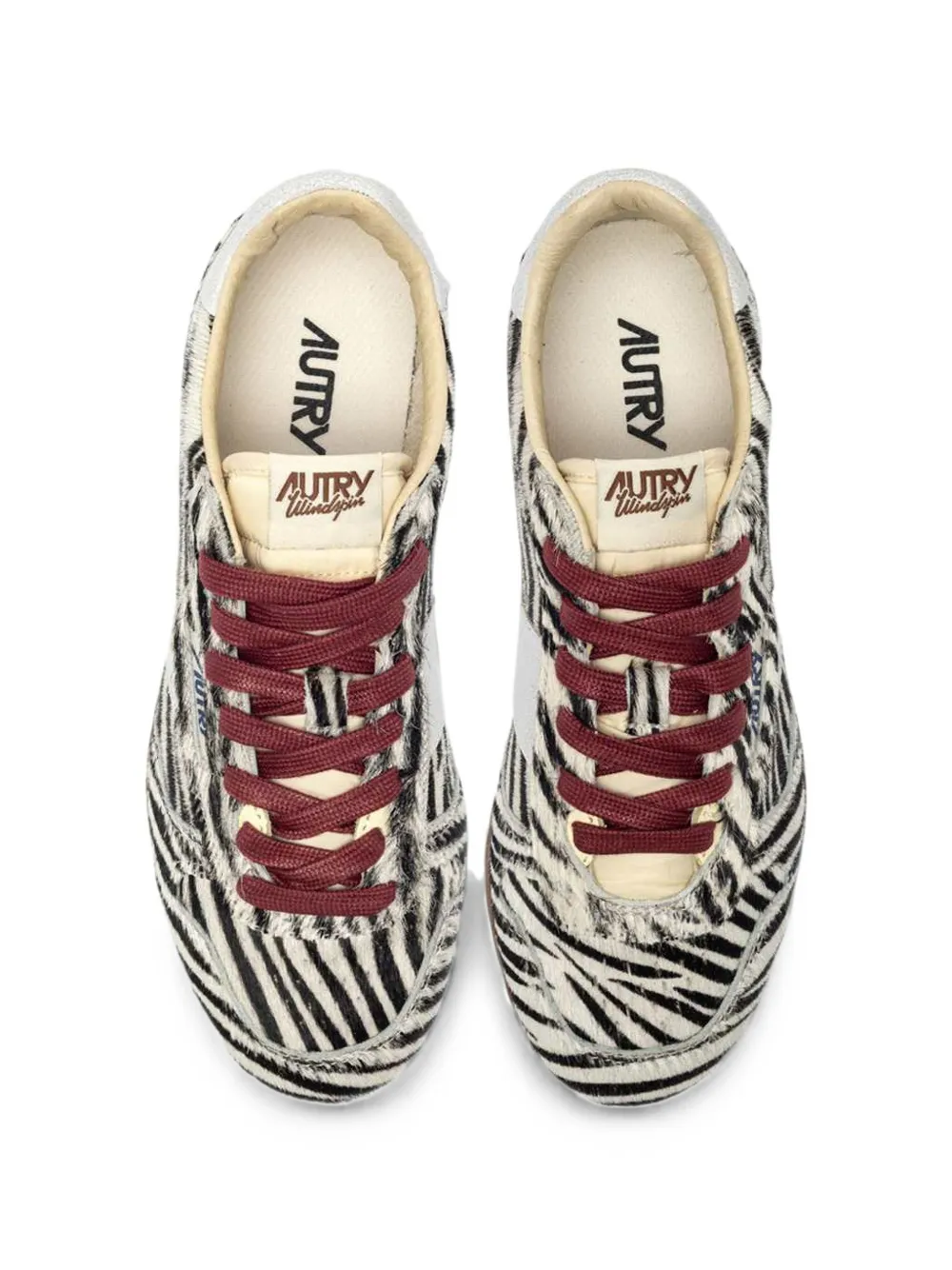 Autry zebra-print calf-hair sneakers Wit