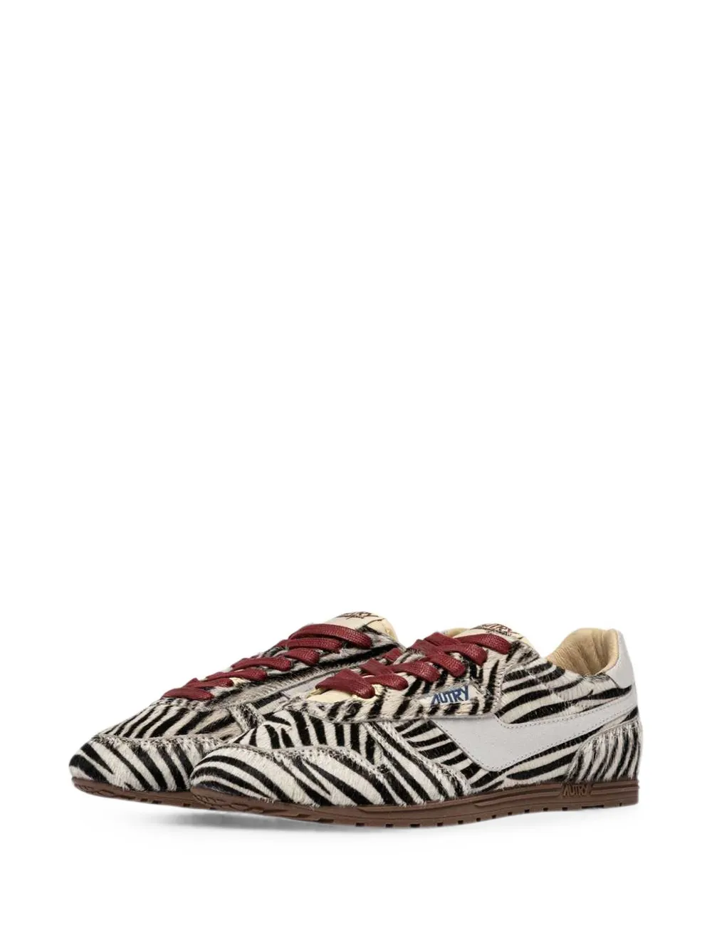 Autry zebra-print calf-hair sneakers Wit