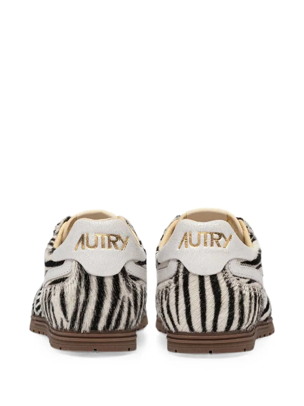 Autry zebra-print calf-hair sneakers Wit
