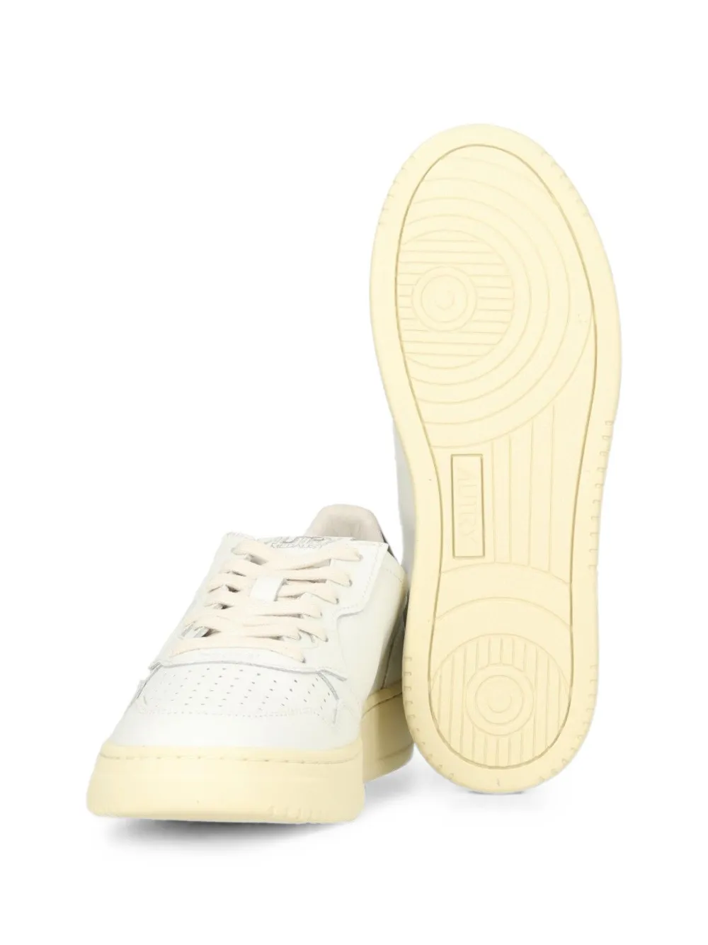 Autry Medalist low sneakers in white and chocolate leather Wit