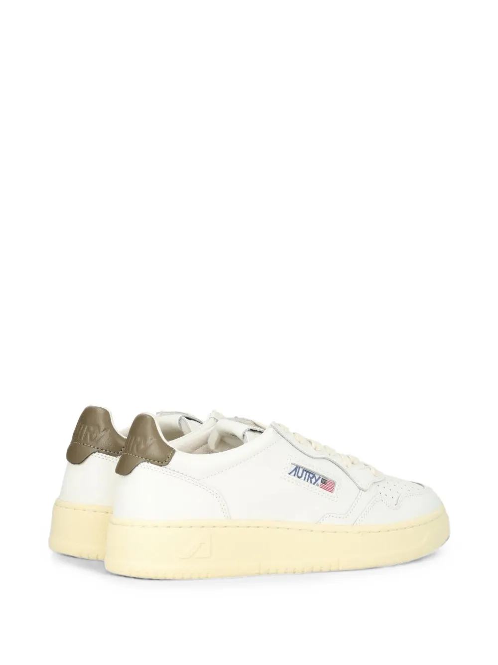 Autry Medalist low sneakers in white and chocolate leather Wit