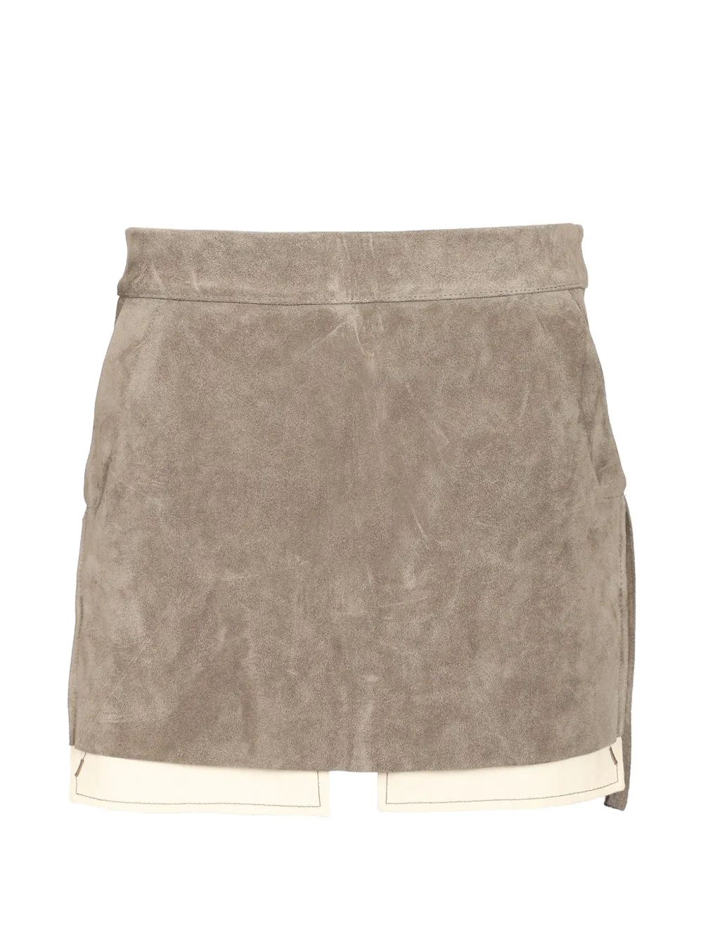 Rick Owens Fog Cut layered suede mini skirt - Grey