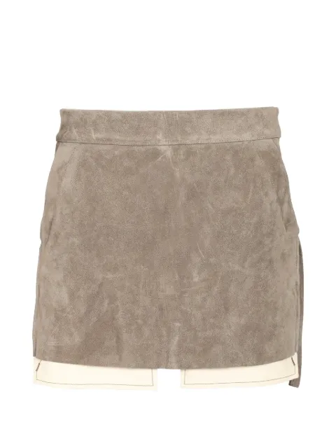 Rick Owens kort Fog Cut nederdel i ruskind med flere lag
