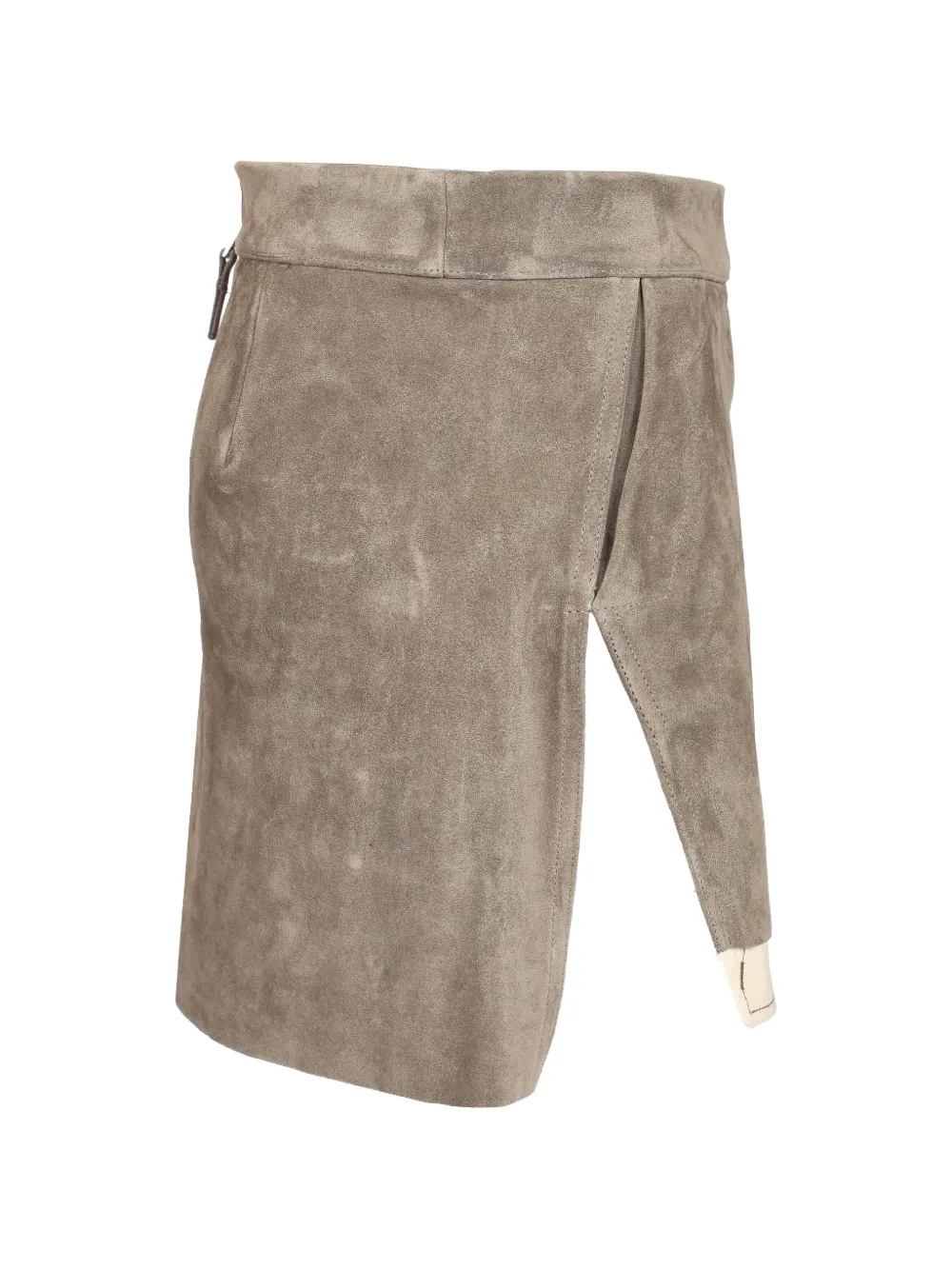 Rick Owens Fog Cut gelaagde suède mini-rok Grijs