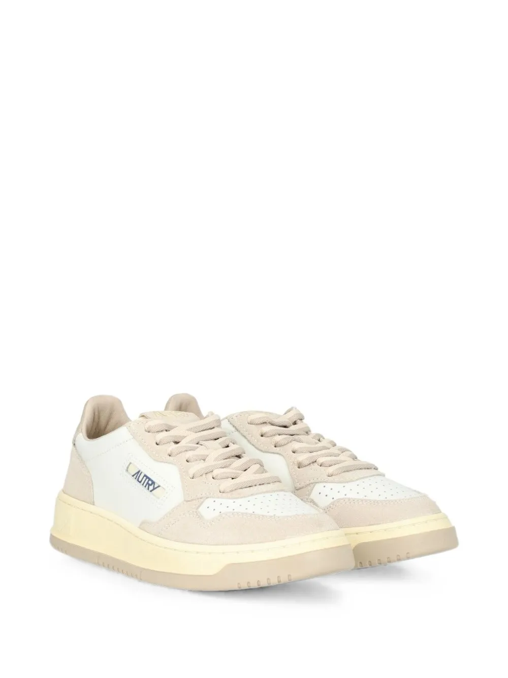 Autry Medalist low sneakers in feather gray and lamb leather and suede Wit