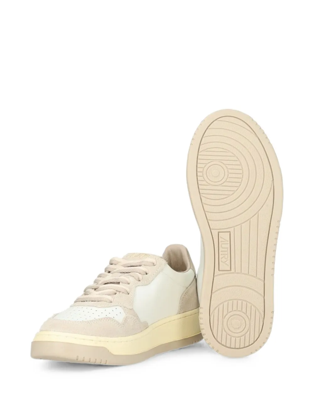 Autry Medalist low sneakers in feather gray and lamb leather and suede Wit